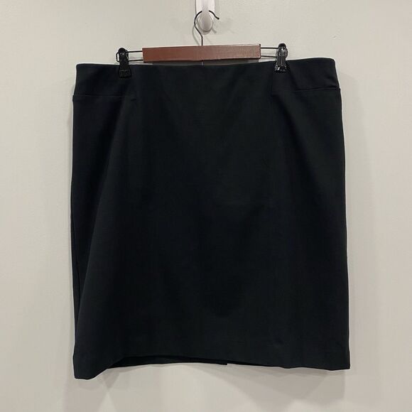 J. JILL XL Black Ponte Pencil Skirt A-Line Knee Length High Waist Stretch Slim - Picture 1 of 15